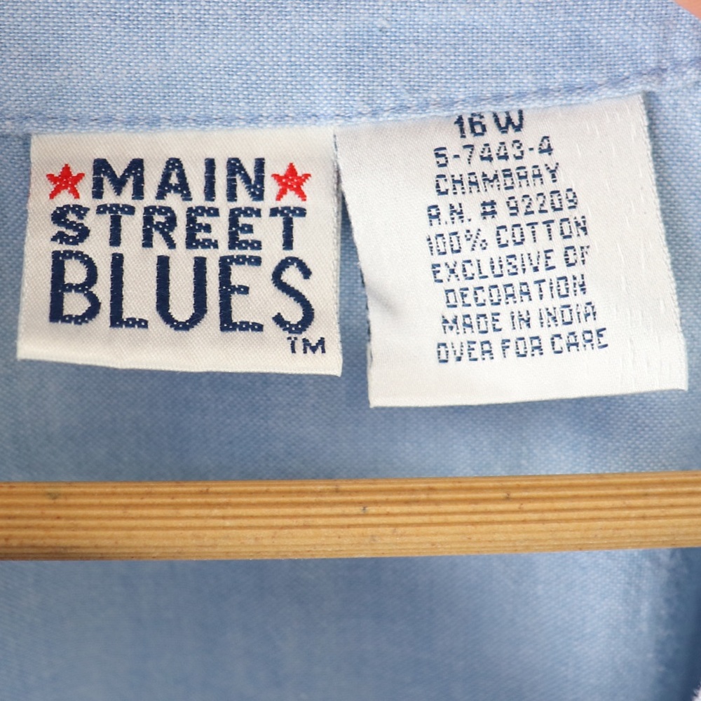 Vintage 90's Y2K Embroidered Cotton Chambray Denim Cottagecore Button Maxi Dress - Picture 9 of 9
